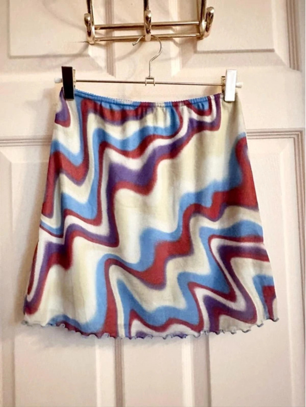 Blue and brown urban outfitters mini skirt